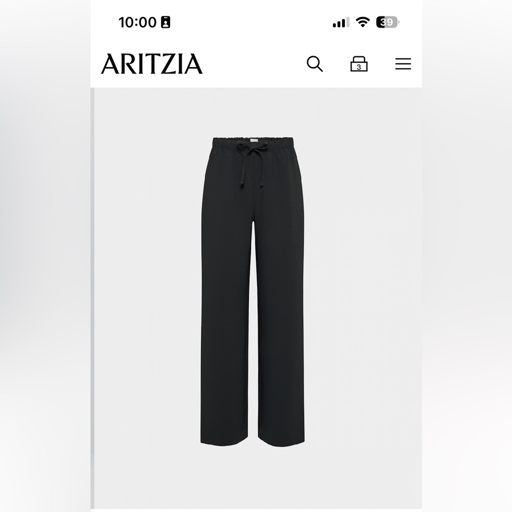 Wilfred Black Wide-Leg Drawstring Pants